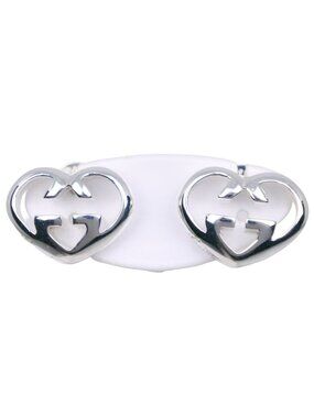 Gucci Interlocking Heart 925 Sterling Silver Earrings